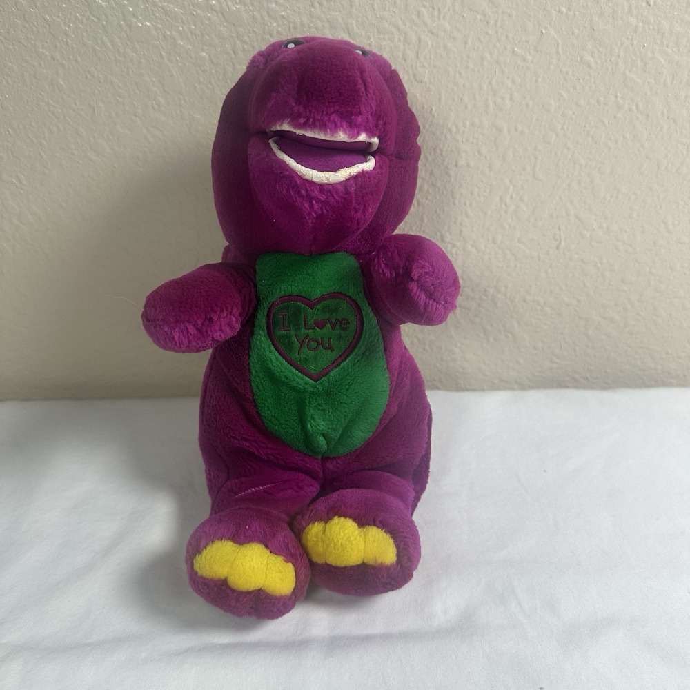 Vintage‎ BARNEY Dinosaur I Love You 11" Plush Stuffed Animal Toy Lyons